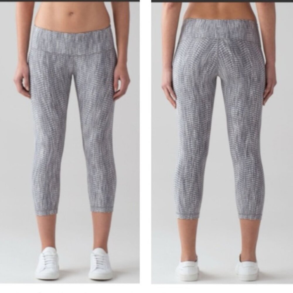 Lululemon Wunder Under 3 Crop 21" Pants Tight Soft Cotton Stretch Luon Jacquard